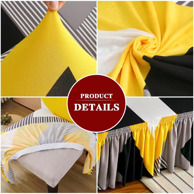 Dining Chair Slipcover Stretch Chair Covers for Dining Room Washable Kitchen Chair Cover with Skirt for Home Party 1pc