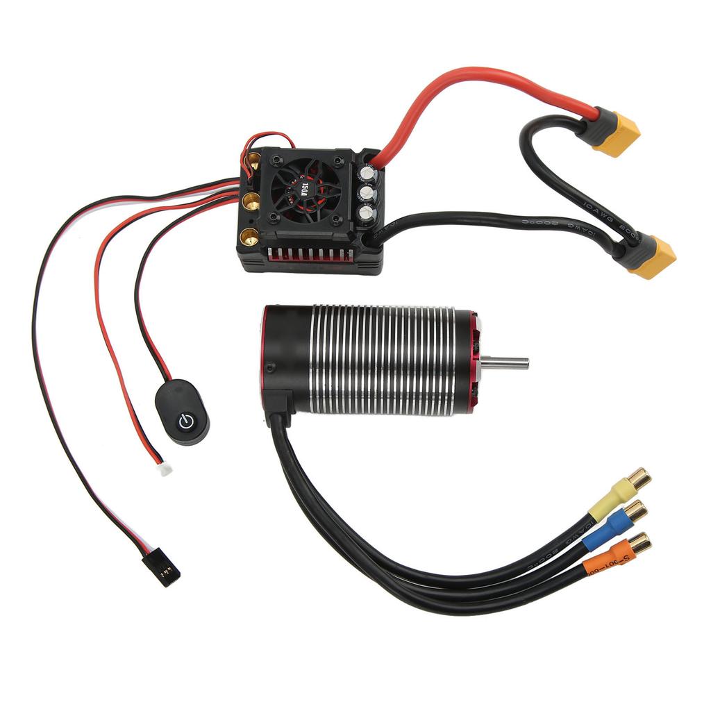 4282 2150KV V2 RC Sensorless Brushless Motor 4 Poles Rotor Replacement RC Motor with 150A ESC Temperature Control Port