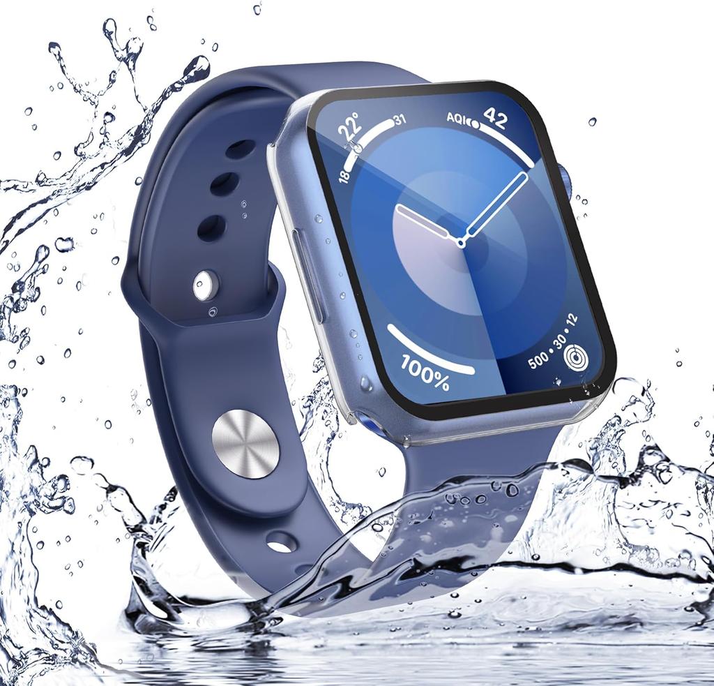 Waterproof Hard Case With Tempered Glass For Apple Watch Case Series Ultrea 3/9 8 SE Watch Accessories iwatch Screen Protector