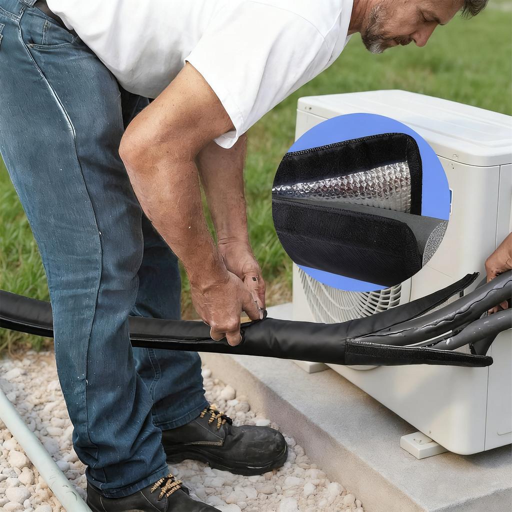 3-Layer Oxford Cloth Protective Cover Waterproof Outdoor Pipe Insulation Cover Copper Duct Insulation Sleeve for AC Copper Duct