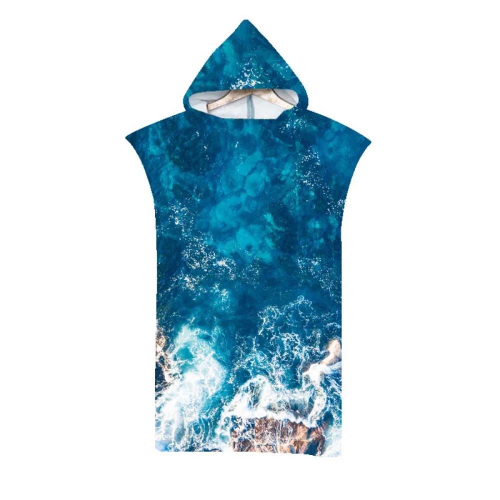 Erwachsene Kinder Strandtuch Schnelltrocknend Kapuzenumhang Kinder Frauen Große Badetücher Sandfrei Poncho Bademantel Für Sommer Schwimmen Surfen