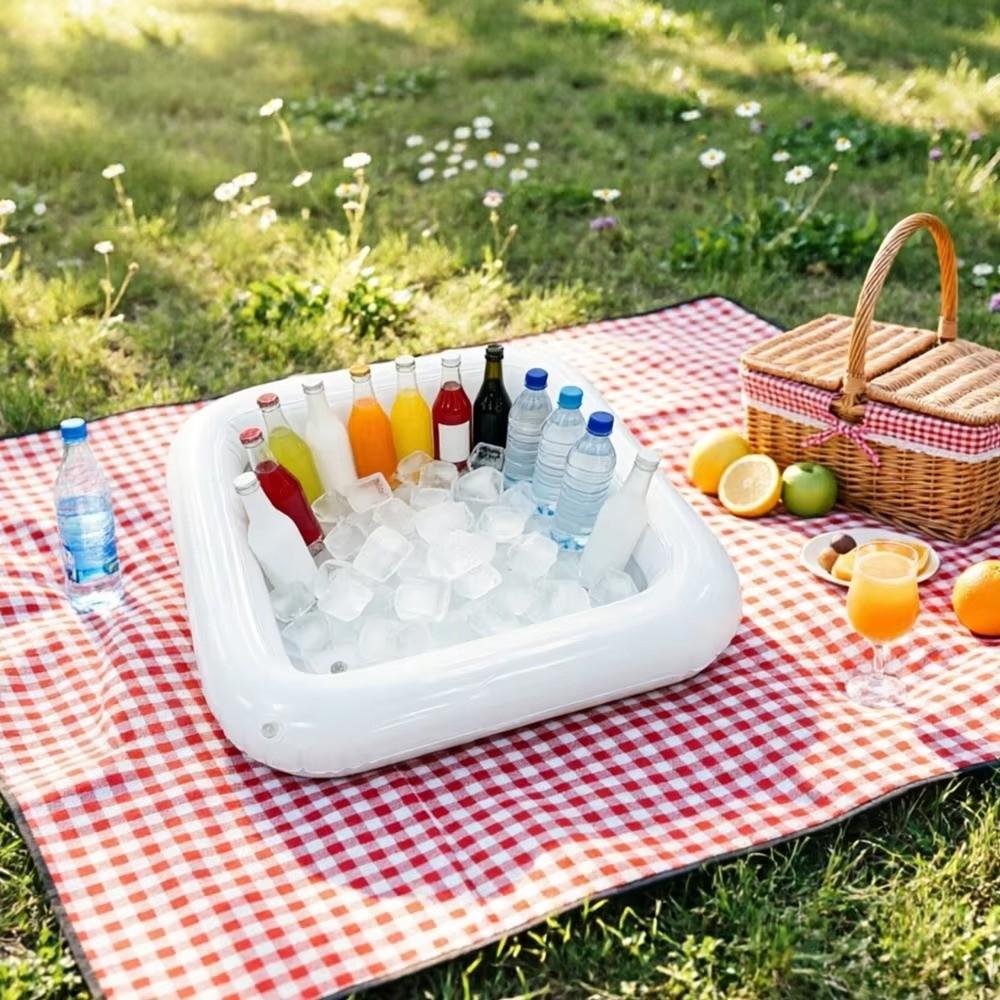 Portable Inflatable Serving Bar PVC Pool Float Tray Food Containers Salad Tray  Camping