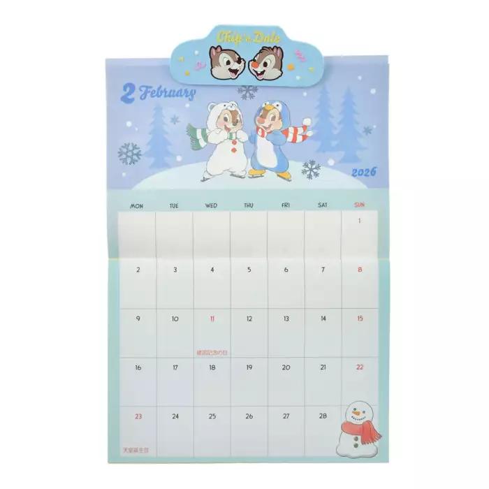Disney Chip Dale Wall Calendar with Clip, Costume 2026 Japan NEW Disney Store