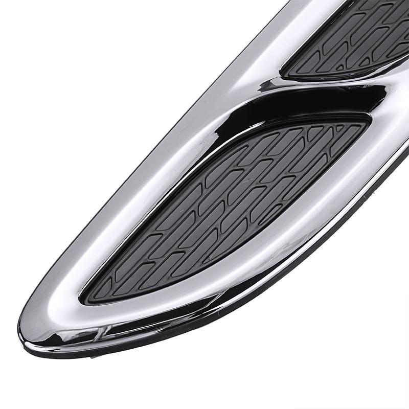 Mayitr 2pcs Car Styling Chrome Fender Hood Decorative Side Air Flow Vent Cover Sticker Universal for Car Truck