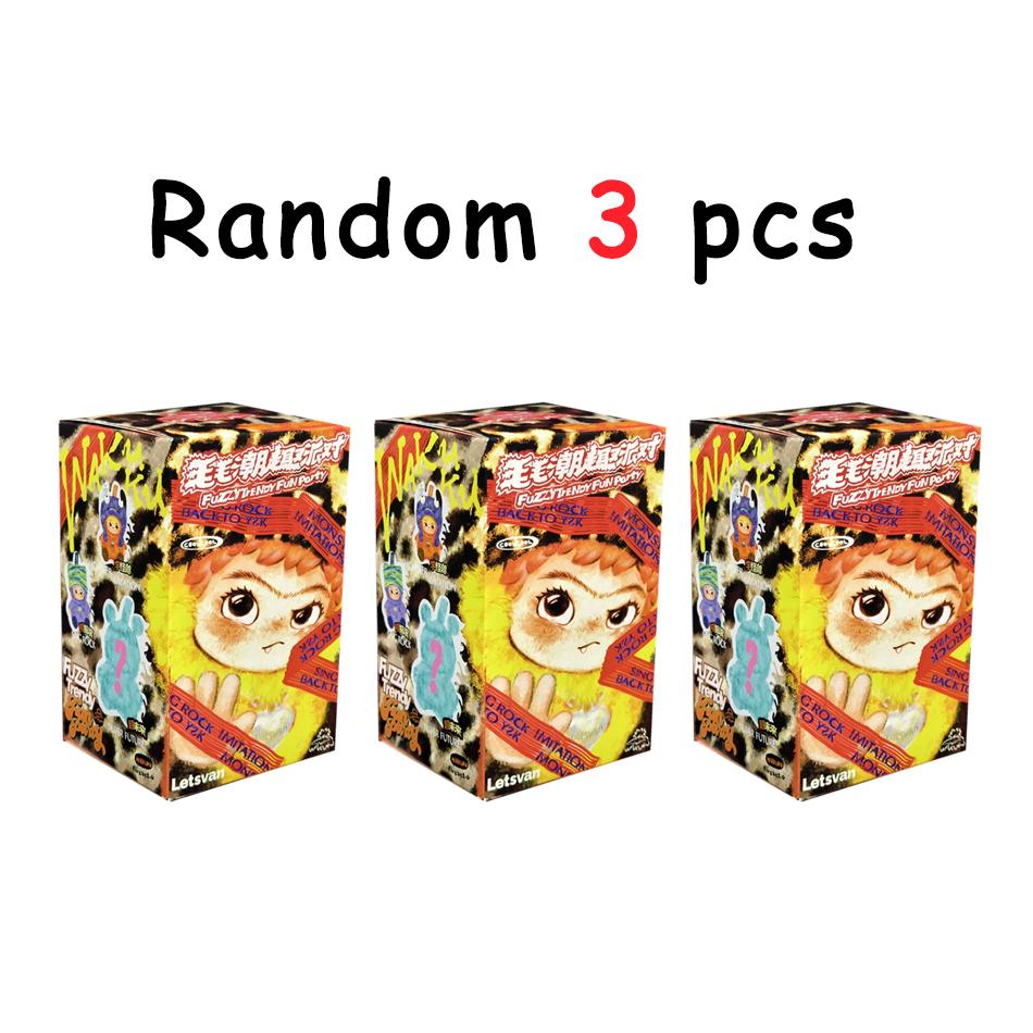 Wakuku Fuzzy In Fashion Fun Party with Box Cute Wakuku Figure Action Box Mystery Cute Doll Bag Pendant Doll Surprise Gift Toy