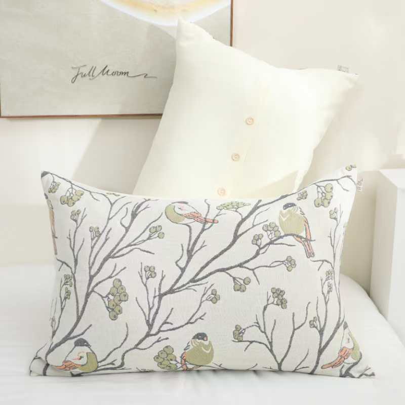 Simple Gauze Thickened Cotton Pillowcases, A Pair of Soft Cartoon European Cotton Simple Pillowcases, Non-slip and Non-falling Off