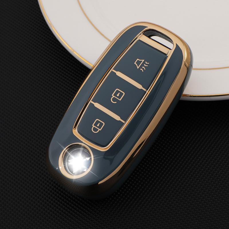 Dongfeng Venucia Car Key Case: Gold Edge Protective Shell for D60, T60plus/EV, T90, T70 with Buckle
