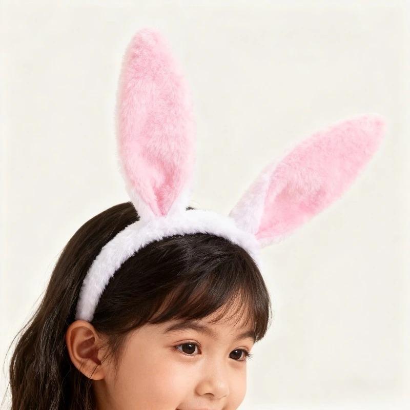1-10PCS Plush Easter Bunny Ears Headband for Women Rabbit Ears Hairband Cosplay Costume Accessories for Girls and Easter Parties