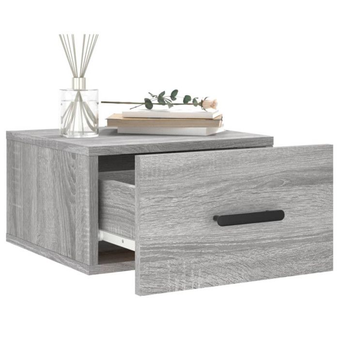 VidaXL Wall-mounted Bedside Tables 2 Pcs Sonoma Grey 35x35x20 Cm 829849