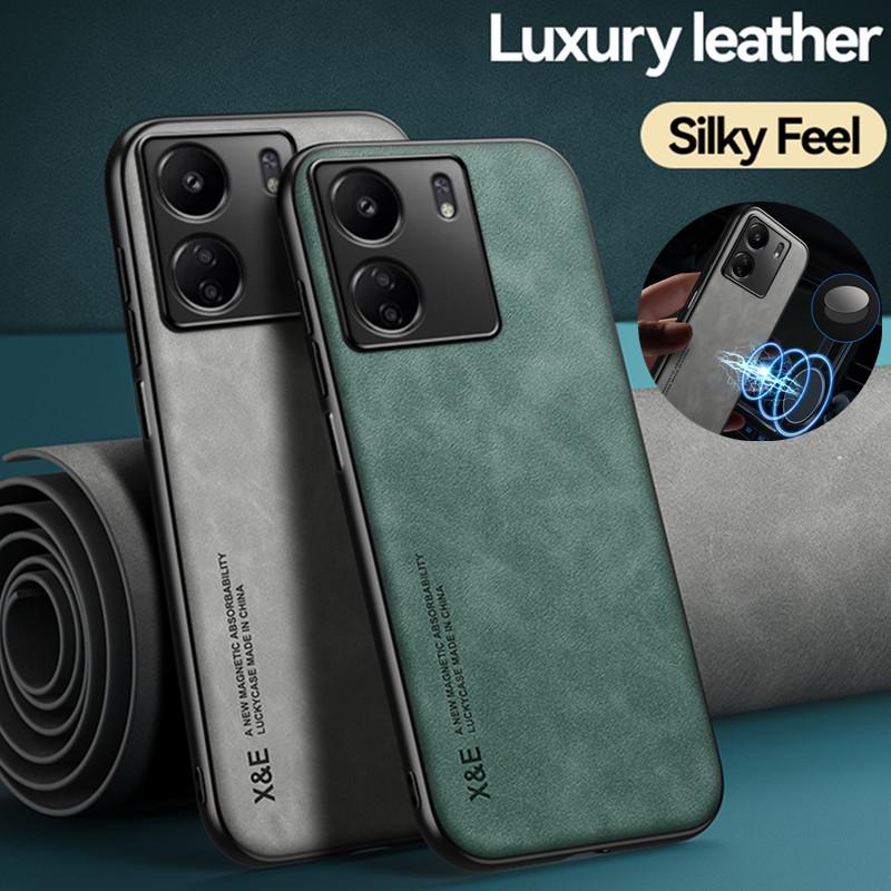 Custodia per Redmi 13C, custodia magnetica in pelle di lusso per telefono Xiaomi Redmi13C 13 C C13 4G, cover posteriore morbida antiurto e paraurti.