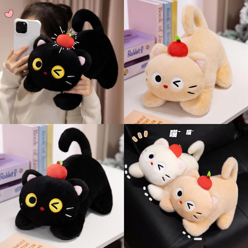 Apple Cat Plush Toy With Pp Cotton Filling For Kids And Gifts