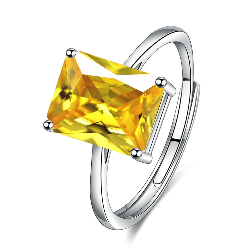 Ensemble Collier Bagues Romantiques Européennes et Américaines et Boucles d'Oreilles Carrées pour Femmes