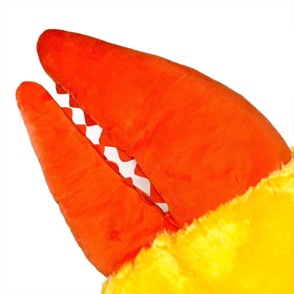 Crab Claw Fry Hand Ultra Big, Approx. 70cm, Large Plush Toy, Cushion, Fun Item (Freshly Fried (Yellow))
