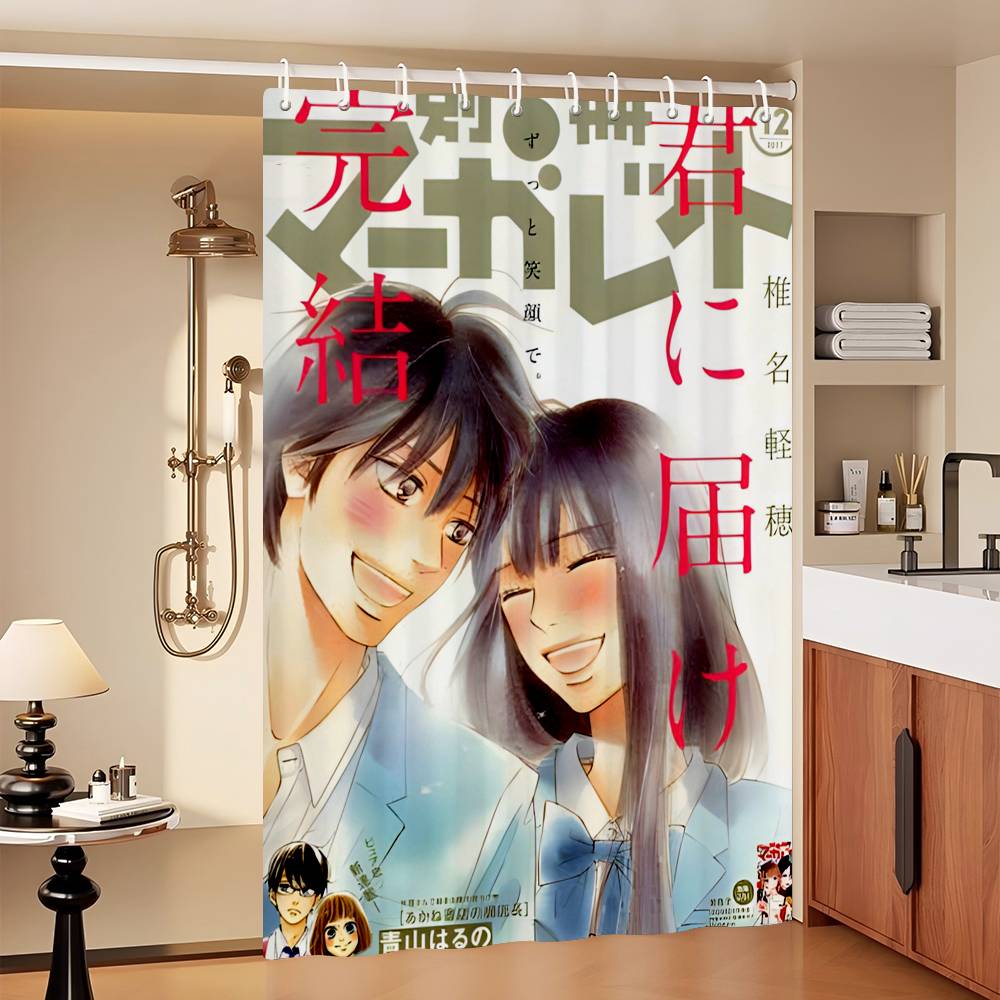 Kimi Ni Todoke Anime Anime 1Pc Printed Shower Curtain Waterproof Washable With 12 Hooks Bathroom Shower Home Use