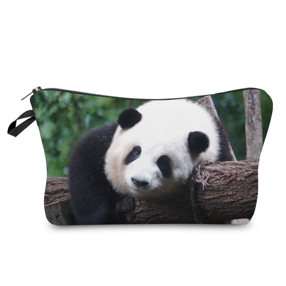 Women  Panda Print Cosmetic Bag Toiletries Organize Travel Storage Case KTB
