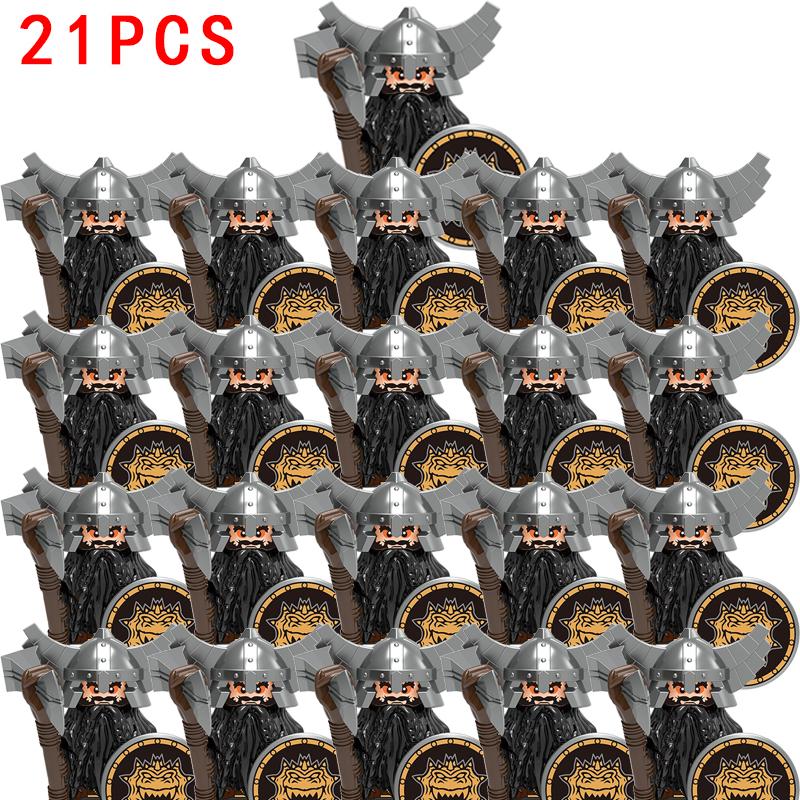 21pcs/lot Medieval Orcs Dwarf Cannibal Soldiers Accessories Knives Swords Weapon Kids Toys Gifts