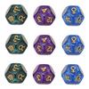 3 sady 12stranných kostek Vodotěsné plastové pro deskové hry Výuka Modrá Fialová Zelená