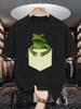 Unisex Crew Neck Tee Pocket Frog Cartoon Print Soft Cotton Loose Breathable Short Sleeve Summer Casual Daily Street Fashion Tops