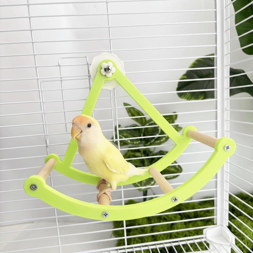 Hanging Bird Cage Stand Bite Resistant Rocking Perch Stand Parrot Enrichment Toy  Bird Cage