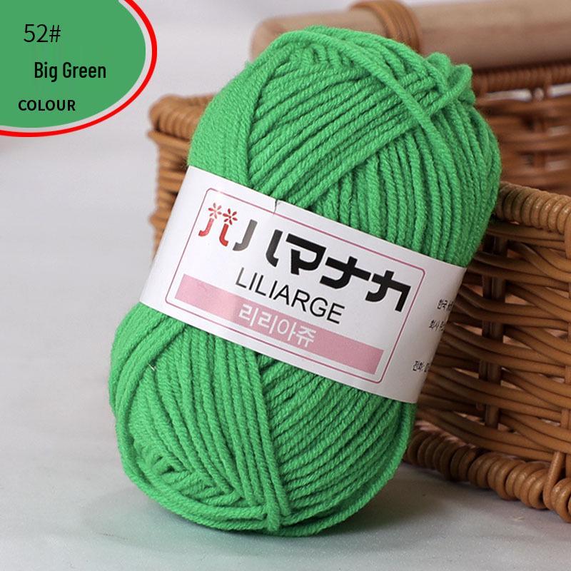 Korean Baby Milk Cotton Yarn: 4-Strand Crochet & Hand Knitting Yarn for Dolls, Infants, and Children.