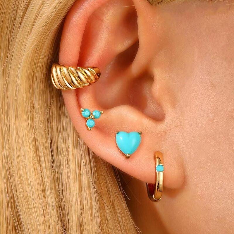 Fashion ins Star Moon Leaf Ear Bone Nail Ear Clip Ear Buckle Tassel Earrings Women's Fashion Overlapped Single Ear Suit Earrings