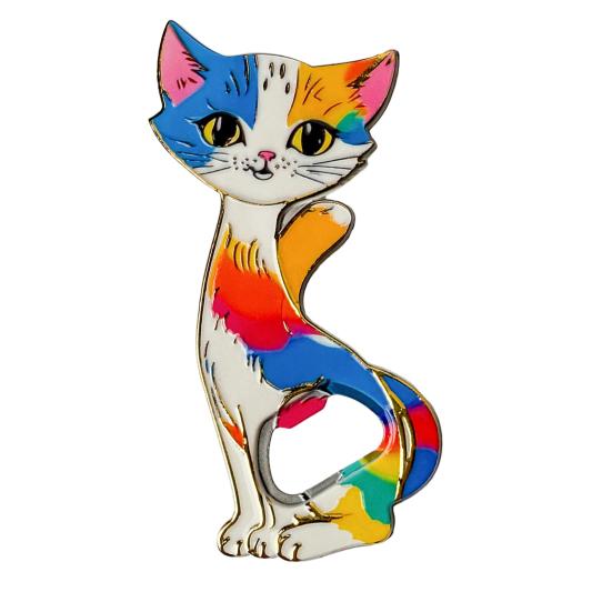 Handheld Bottle Opener Cat Fridge Magnet, Vintage Cartoon Kitten Decorative Opening Tool Magnetic for Home Bars and Kitchen Office Magnet