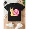 European Sizes Adorable T-Shirt Featuring a Cartoon Snail, Perfect for Casual Summer Outings with a Round Neck And Regular Fit