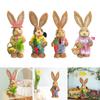 Easter Bunny Figurine Easter Decor Cute Cartoon Decorative Garden Statue Ornament for Porch Desk Indoor Outdoor Bedroom Lawn