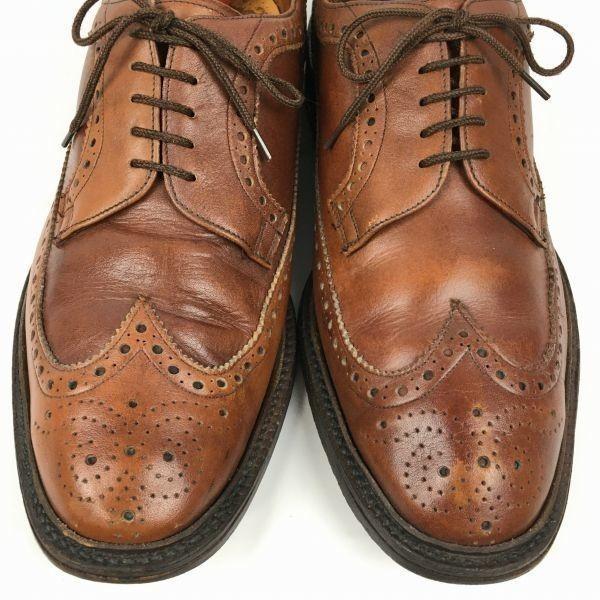 Made In England Goodyear Handmade Vintage Wingtip Business Shoes Brown Size 10 Men's(USED)