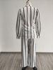 European & American Women's Striped Two-Piece Set: Long Sleeve Shirt & Pants