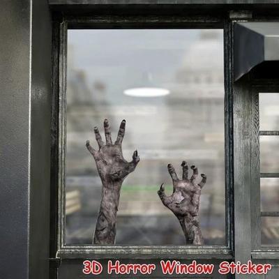 Home Decoration Creative Ghost Hand Zombie Halloween Wall Sticker Horror Glass Window Living Room Bedroom Wall Sticker Accessory