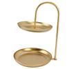 Dessertständer, Obstständer, rund, 2-stöckig, Eisen, Displayhalter für Party, Hochzeit, Geburtstag, Zuhause, Gold