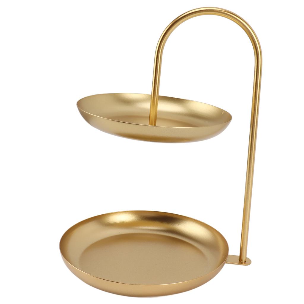 Dessertständer, Obstständer, rund, 2-stöckig, Eisen, Displayhalter für Party, Hochzeit, Geburtstag, Zuhause, Gold