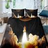 Fighter Fire King Queen Full Duvet Cover Cool Airplane Bedding Set Military Fans Quilt Cover Red Black Polyester Comforter Cover
