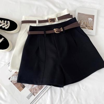 Dames Pak Shorts Hoge Taille Rits Vlieg Effen Kleur Casual Pak Shorts met Zakken Veelzijdige Zomerse Shorts