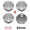 4Pcs 57mm 62mm ABS Car Wheel Center Hub Caps Hub Cap Cover Badge Car Emblem For Toyota C-hr Prado Prius Avensis Rav4 Yaris Hilux