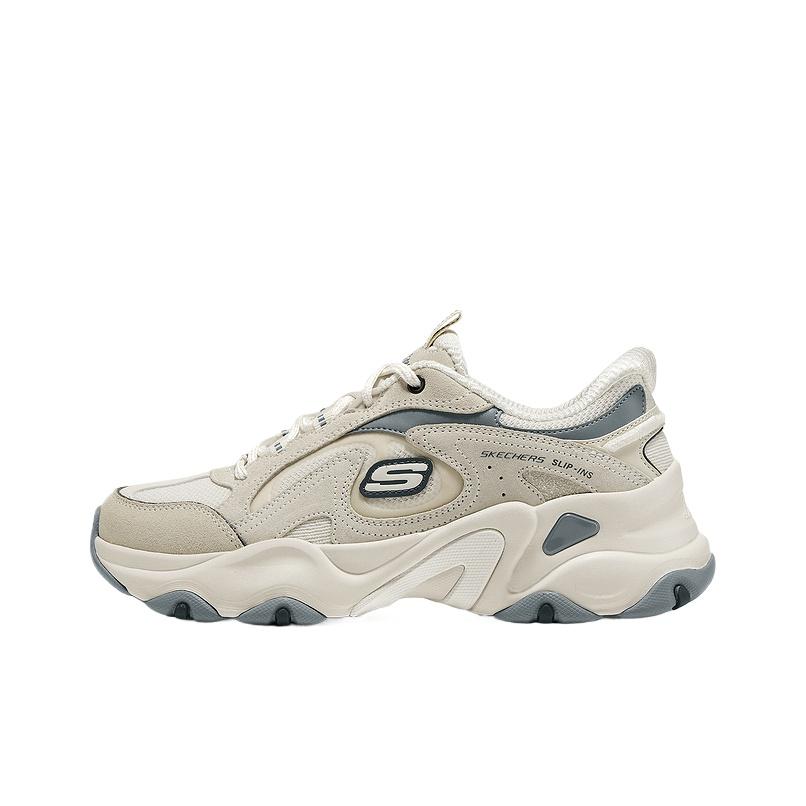 Skechers DLites 5.0 Panda Shoes Slip-On Comfortable Versatile Shock Absorbing Durable Supportive Lightweight Increased Height Dad Shoes 150527-NTGY 38
