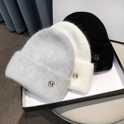 Beanie Trendy Solid Color Knit Hats Warm Hats For Women Daily Use Autumn & Winter
