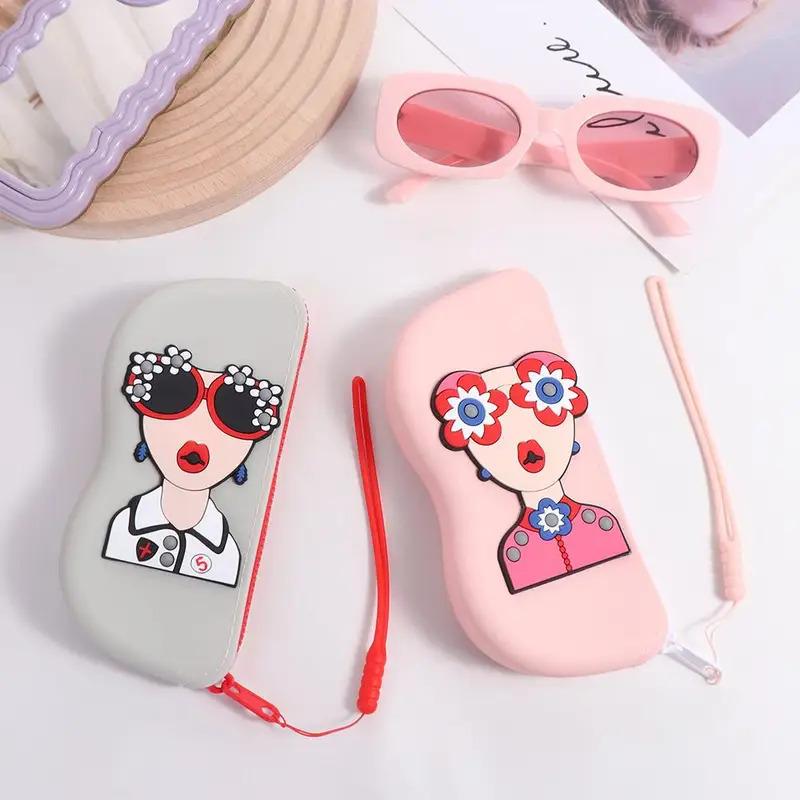 Multifunctional Silicone Glasses Bag Dustproof Cartoon Silicone Eyeglasses Case Coin Purse Waterproof Sunglasses Storage Clip