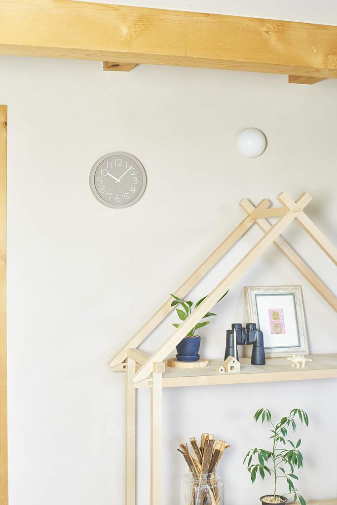 Lemnos Chalk Analog Wall Clock, Yellow and Beige, NY18-08 BG, Diameter 24.8cm x Depth 4.4cm, NY18-08BG