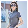 Damen Sommer Neuer Stil T-Shirt Damen Kurzarm Stehkragen Slim Schlankmachend Pullover Basic Einfarbig Koreanisch Lässig Schlicht