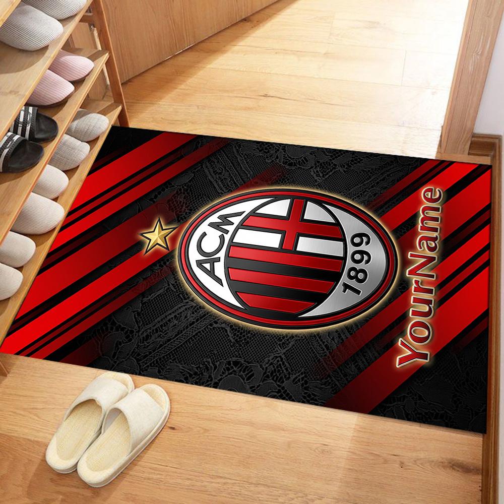Ac Milan Customized Name Floor Rug Office Rug Perfect for Kitchen Balcony Decorate room Game Room Anti-slip Rug Office home decor Wedding Party Gift