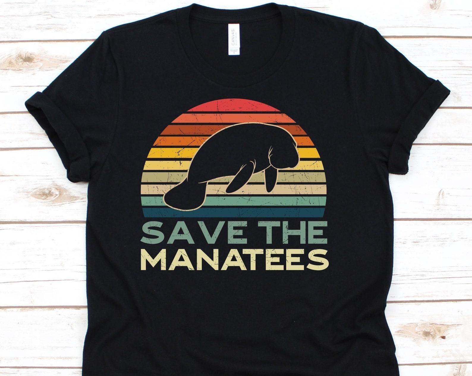Save The Manatees Shirt, Earth Day Tshirt, Gift For Manatee Lovers, Sea Cows, Plastic Free Ocean, Water Pollution, Environmentalist Shirt 2XL