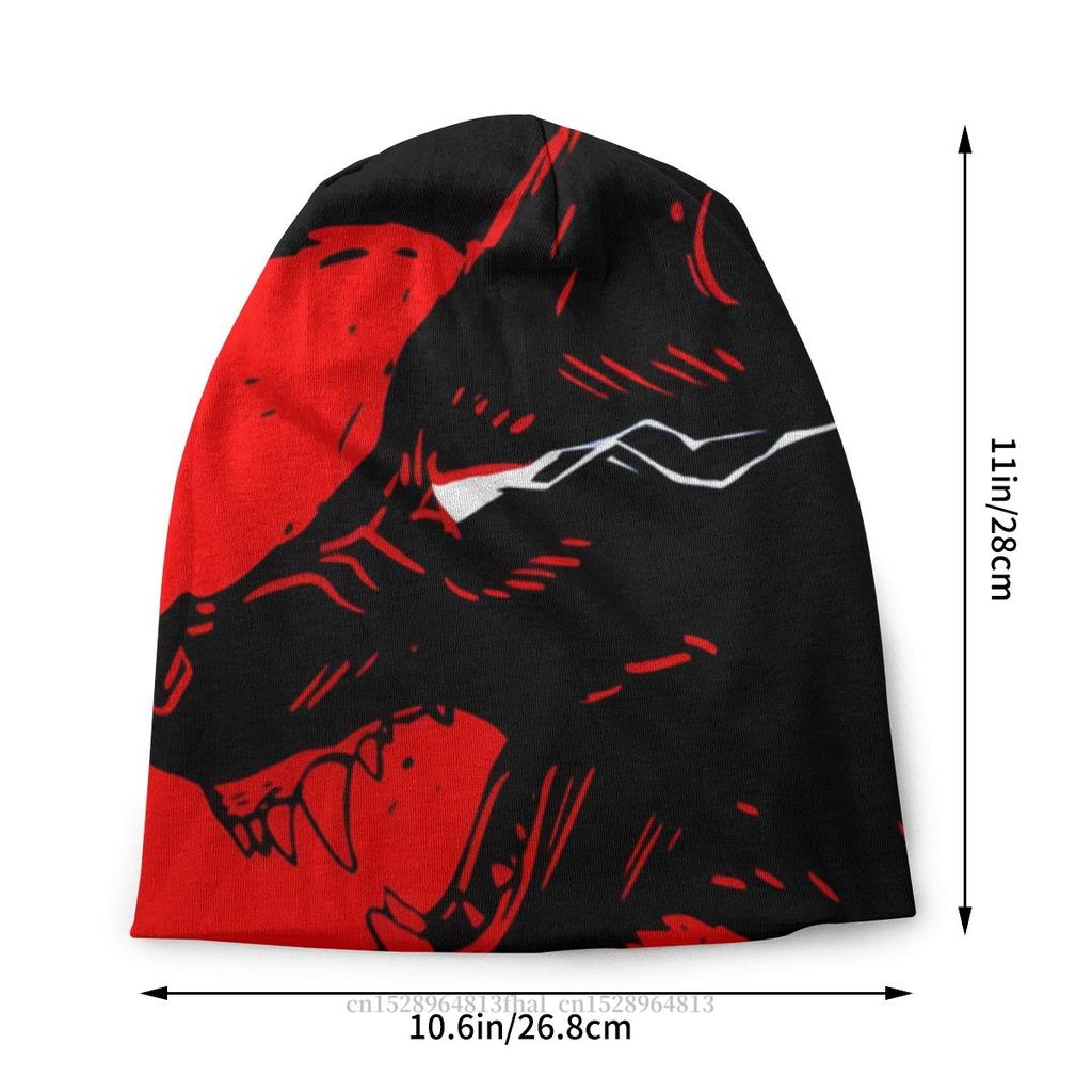 Red Devil Wolf Dog Bonnet Homme Fashion Thin Hat Space Galaxy Wolf Skullies Beanies Caps For Men Women Creative Cotton Hats