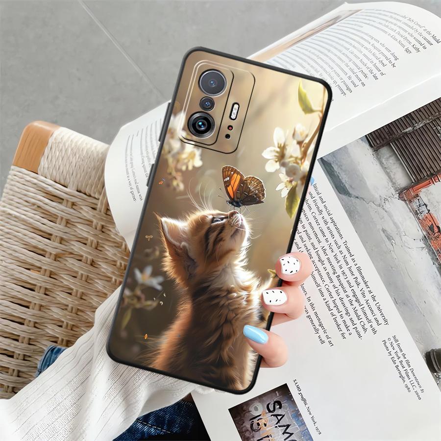 Cute Cat Funda Phone Cover Case for Xiaomi Mi 12X 11 12T Pro 11T 13 Lite 12 10T 14