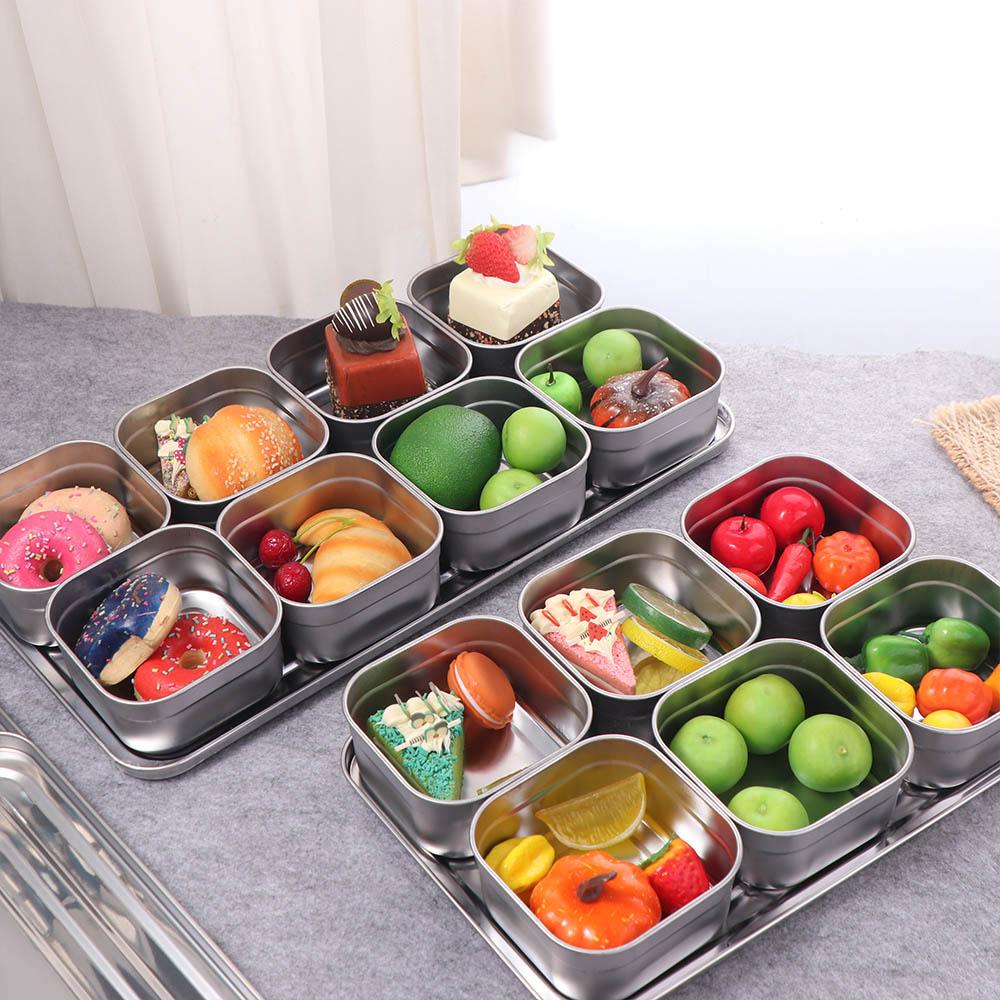 6/8 Grid Seasoning Storage Box Rectangular Dessert Ingredient Box Food Preparation Box  Hot Pot