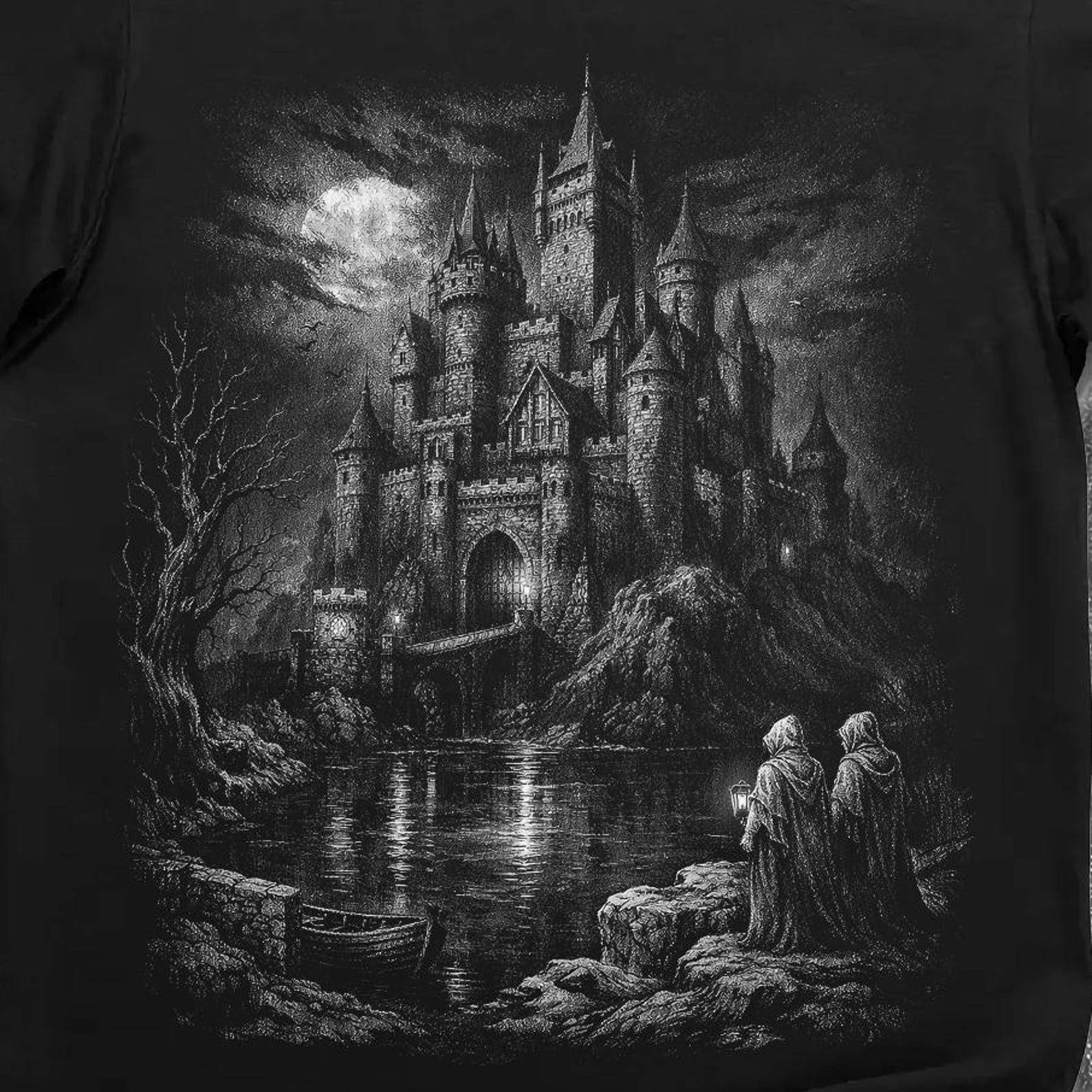 Medieval Castle Shirt – Arthurian Legend, Camelot Fantasy, Gothic Dark Academia Tee 3XL