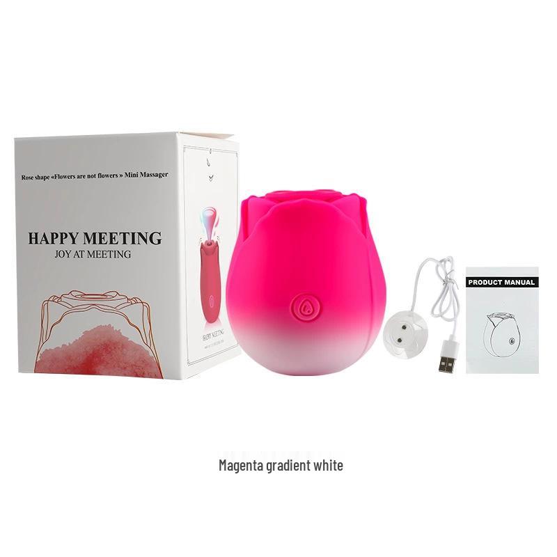 Rose Sucking & Tongue Licking Vibrator for Women - Adult Sex Toy Masturbator