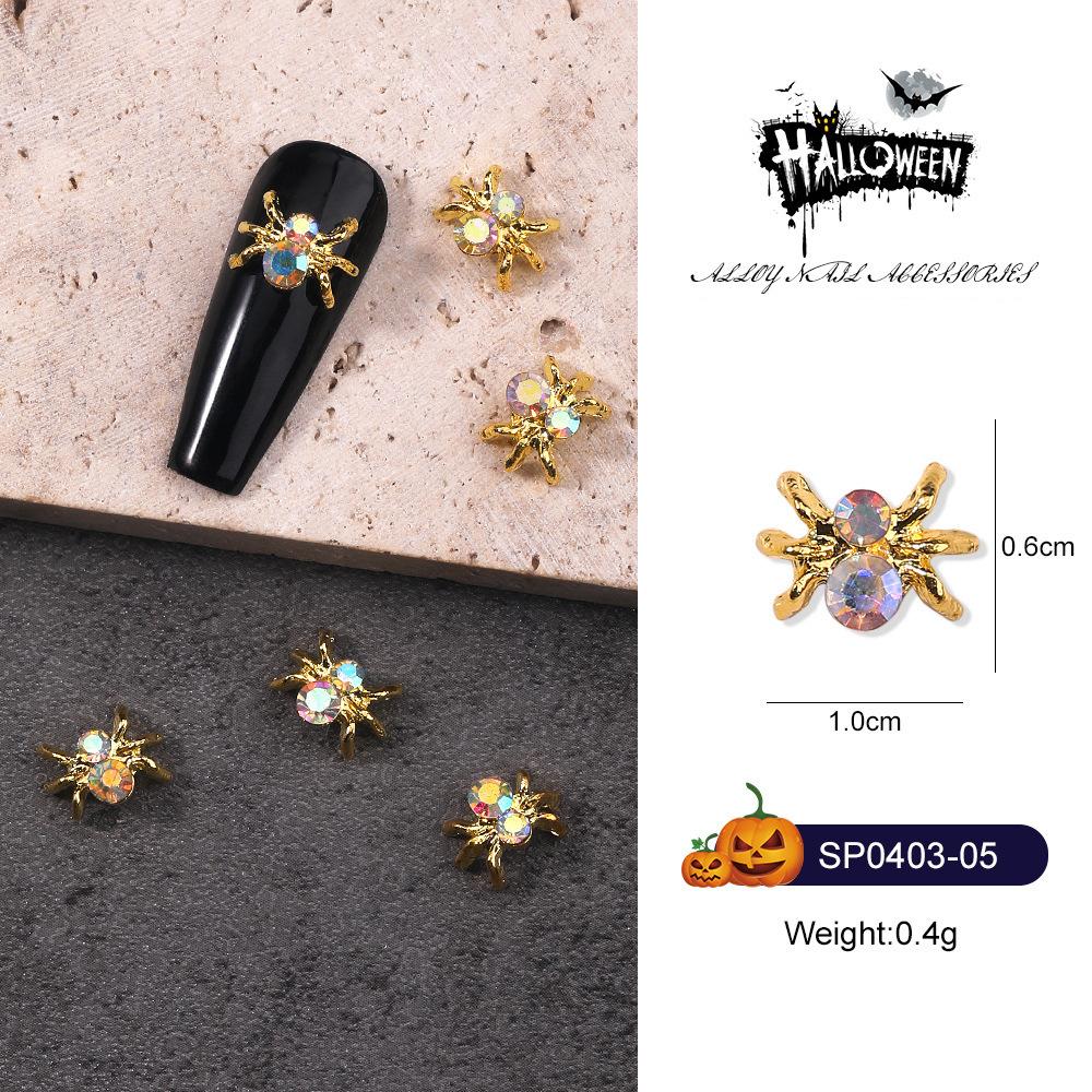 1PCS Pumpkin Skull Bat Nail Art Parts Retro Punk Style Alloy Finger Nail Charms Metal DIY Nail Art Decoration Accessories