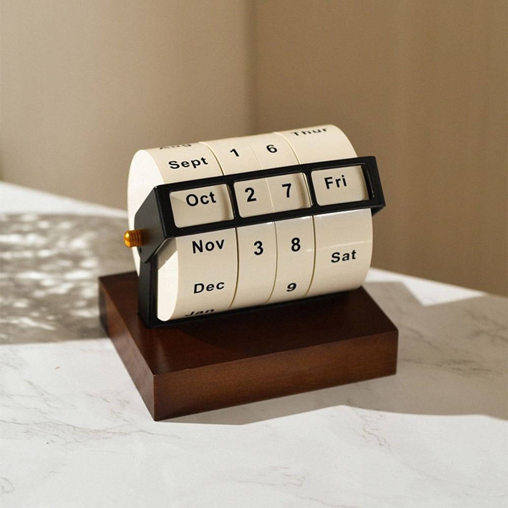 Daily Flip Perpetual Calendar Reusable Manual Countdown Calendar Gift Rotary Calendar  Home